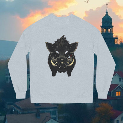 Wild Boar Unisex Crew Neck Sweatshirt, Game Day Apparel, Sports Fan Sweatshirt, Casual Comfort, College Spirit Wear, Trendy Fashion