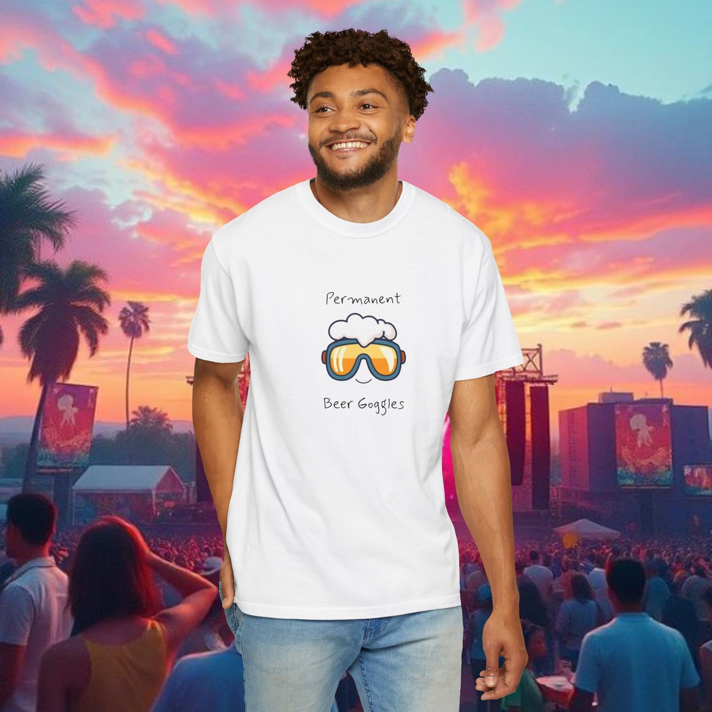 Unisex Beer Goggles Tee, Comedy T-Shirt, Festival Shirt, Funny Summer Tee, Barbecue Outfit, Gift for Beer Lovers