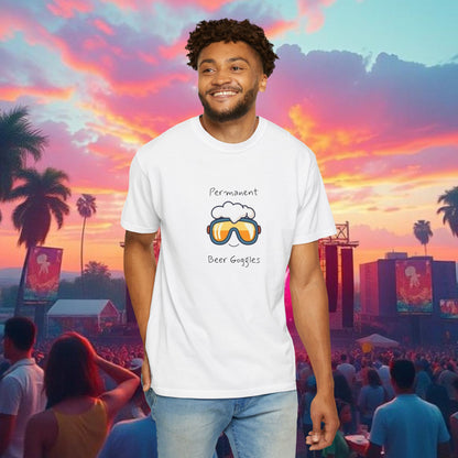Unisex Beer Goggles Tee, Comedy T-Shirt, Festival Shirt, Funny Summer Tee, Barbecue Outfit, Gift for Beer Lovers