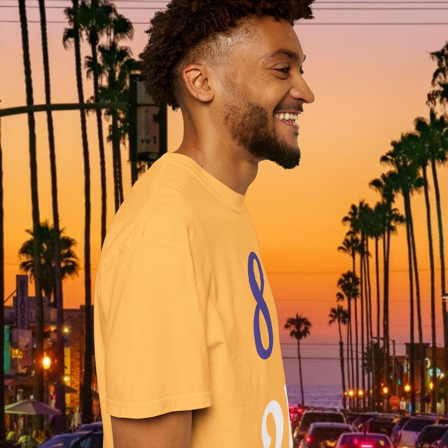 Legend Tribute Unisex Garment-Dyed T-Shirt with '8 & 24' and 'Bean' Text - Casual Wear, Gift for Friends