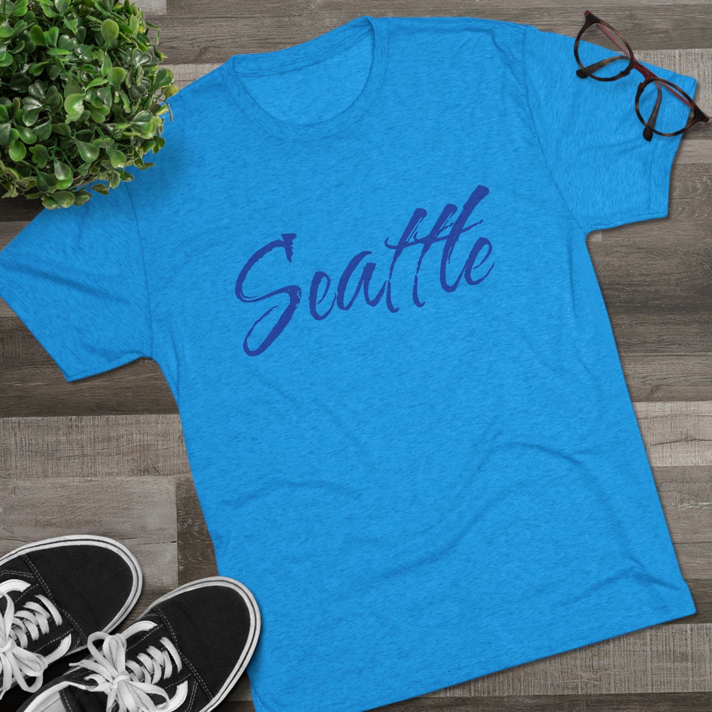 Seattle Script Tee — Casual City Souvenir T-Shirt, Perfect for Gameday, Tri-Blend Soft Material