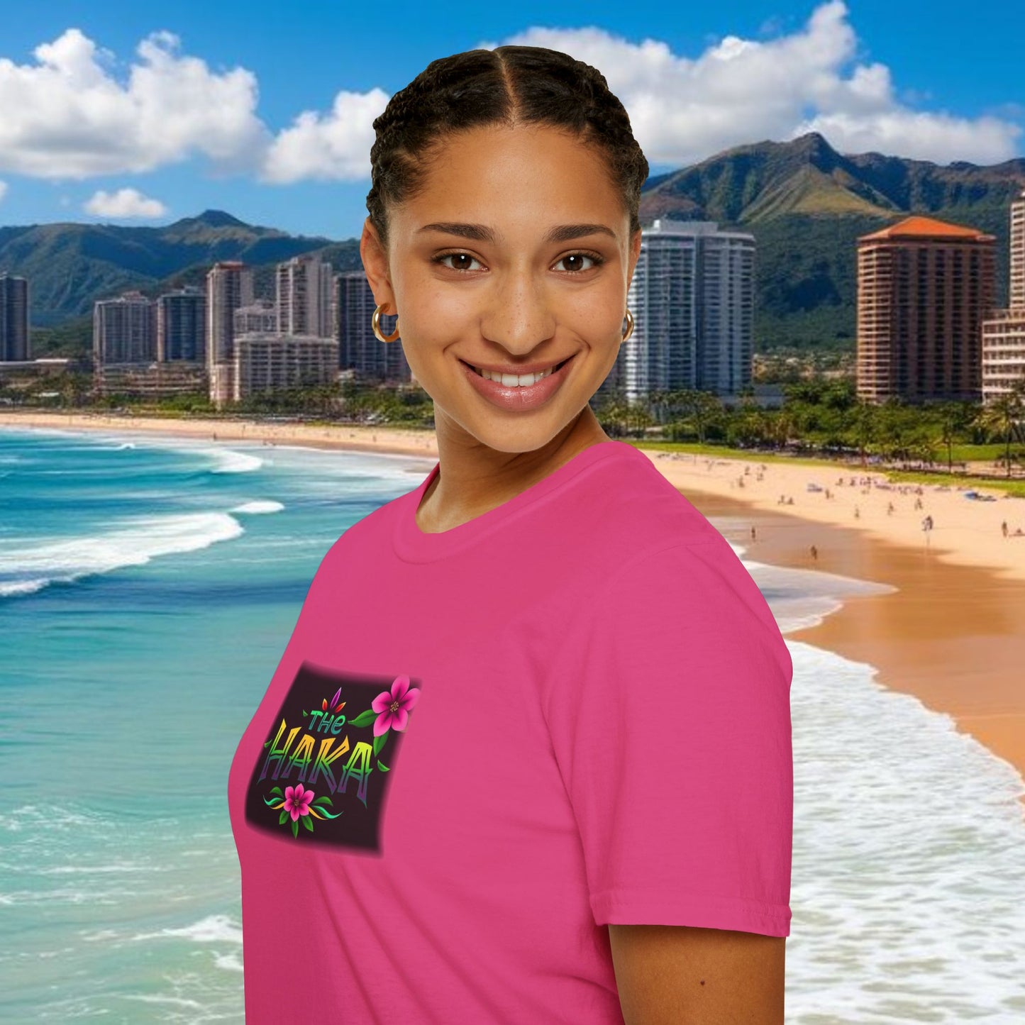 T-Shirt with HAKA Design, Tropical Vibe Tee, Perfect for Hawaii Fans, Unisex Graphic Tee, Summer Essentials, Gift for Friends