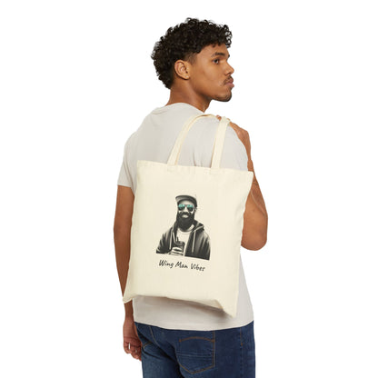 Wing Man Vibes Tote Bag, Cotton Canvas Bag, Eco-Friendly Shopper, Gift for Him, Casual Carryall, Unique Art Tote