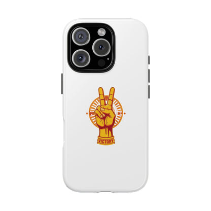 Victory Themed Stylish Phone Case - Tough Cases with Peace Sign Design, Customizable Phone Covers, Gift for Tojan Fans, Trendy Accessories