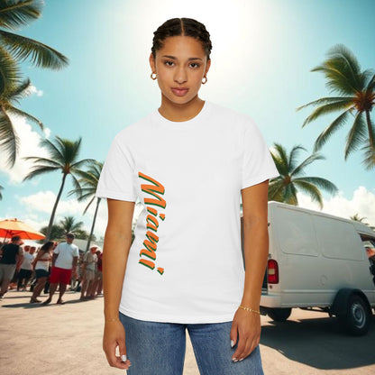 Miami Vibe Unisex Garment-Dyed T-shirt, Casual Wear, Summer Fashion, Nature Lovers, Beach Party, Gift Idea