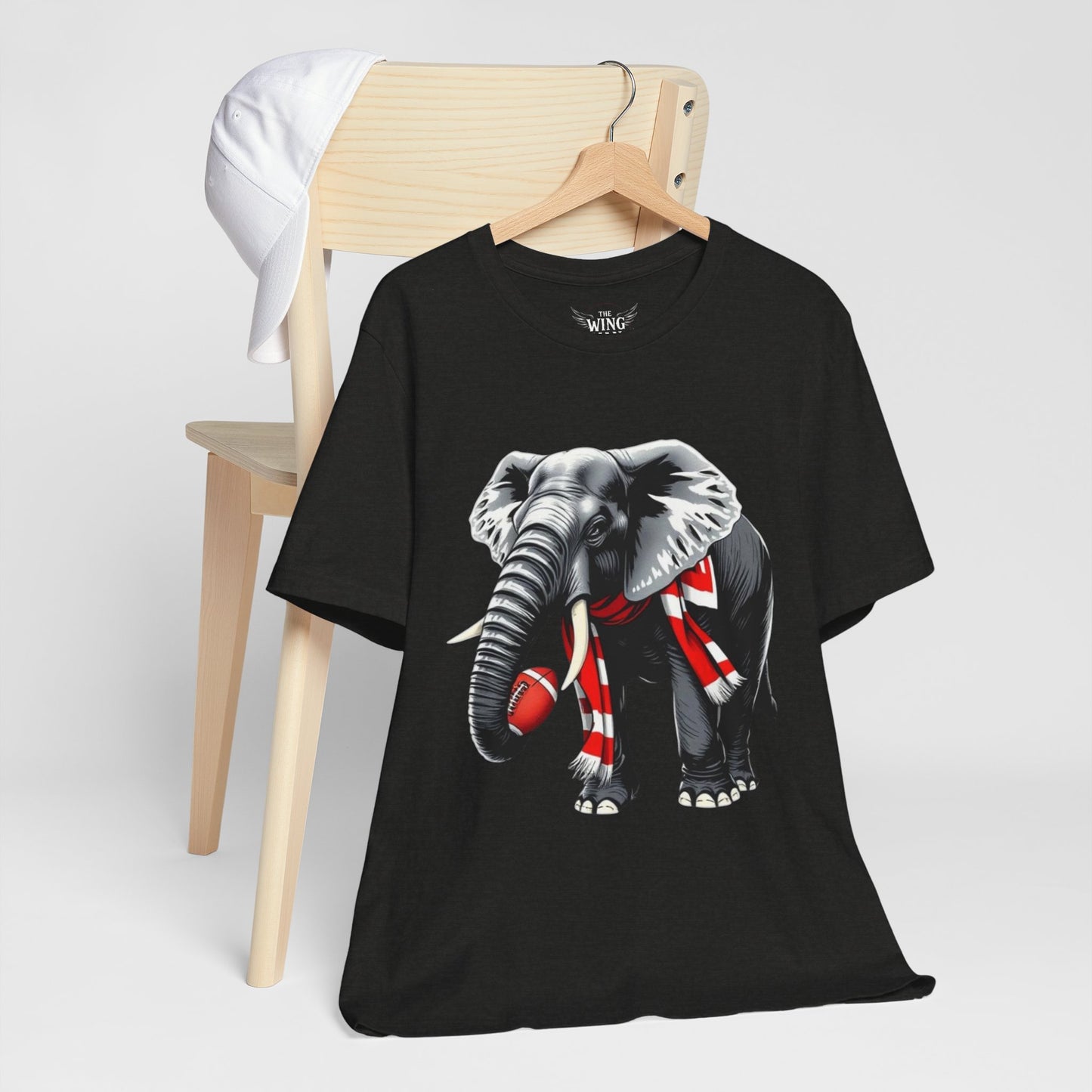 Elephant Graphic Tee — Cute Elephant Wearing Scarf T-Shirt