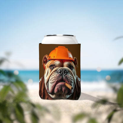 Fun Bulldog Can Cooler Sleeve - Perfect for BBQs, Tailgates, or Gifts! Beverage Insulator, Dog Lover Accessory, Funny Drink Holder