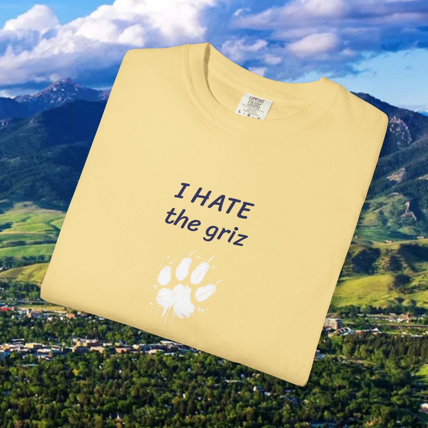 Unisex Garment-Dyed T-Shirt, I HATE the grizzlies, Bobcat Tee, Gift for Cat Fans, Casual Wear, Gameday Shirt