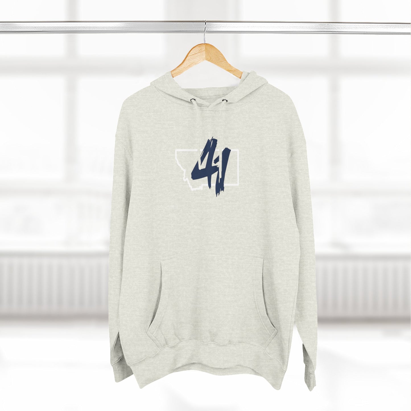 Montana '41' Outline Hoodie — Rustic State Pride Fleece Pullover