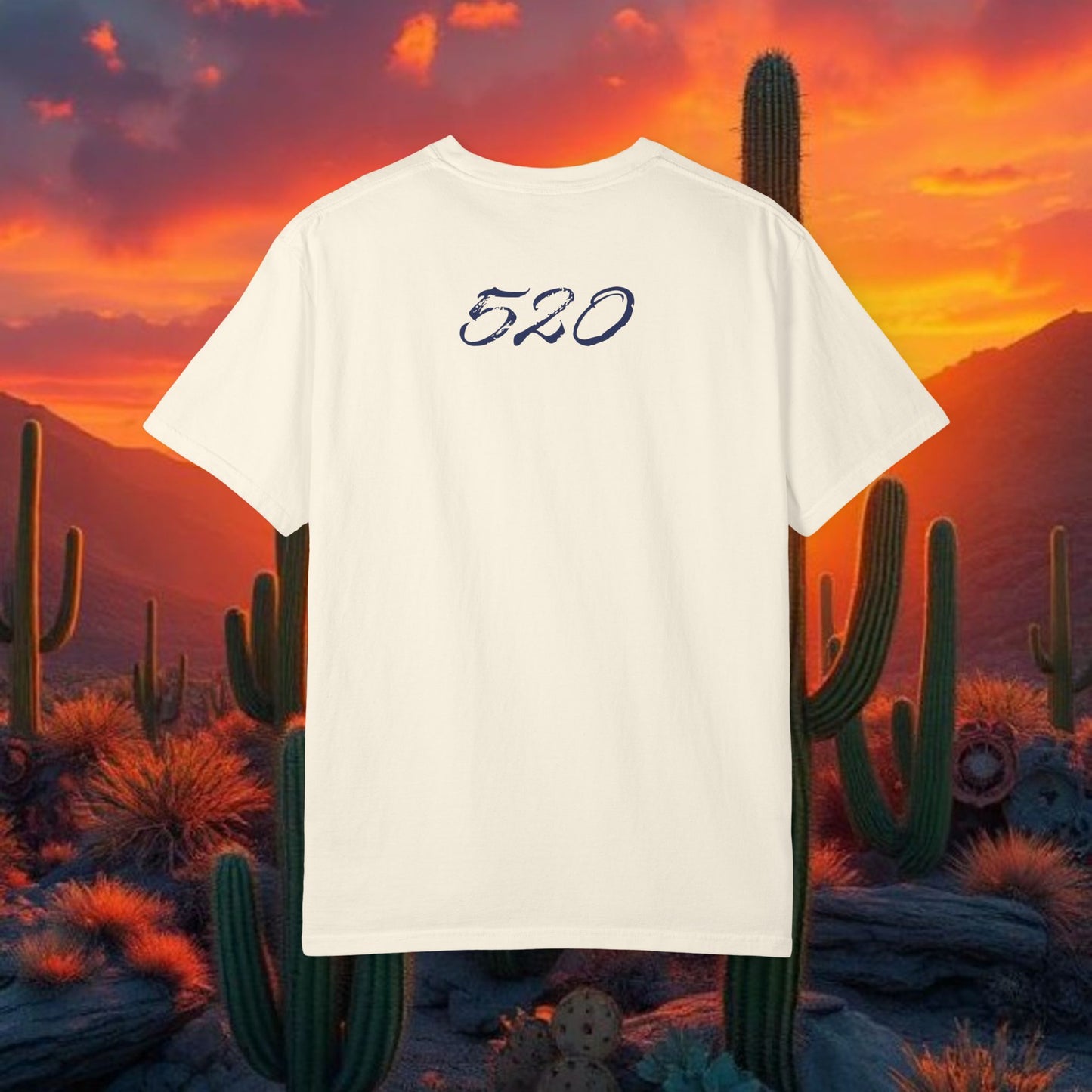 Tucson Arizona Area Code T-Shirt — 520 Back Print, Southwestern Travel Tee, Soft-Style