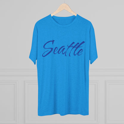 Seattle Script Tee — Casual City Souvenir T-Shirt, Perfect for Gameday, Tri-Blend Soft Material