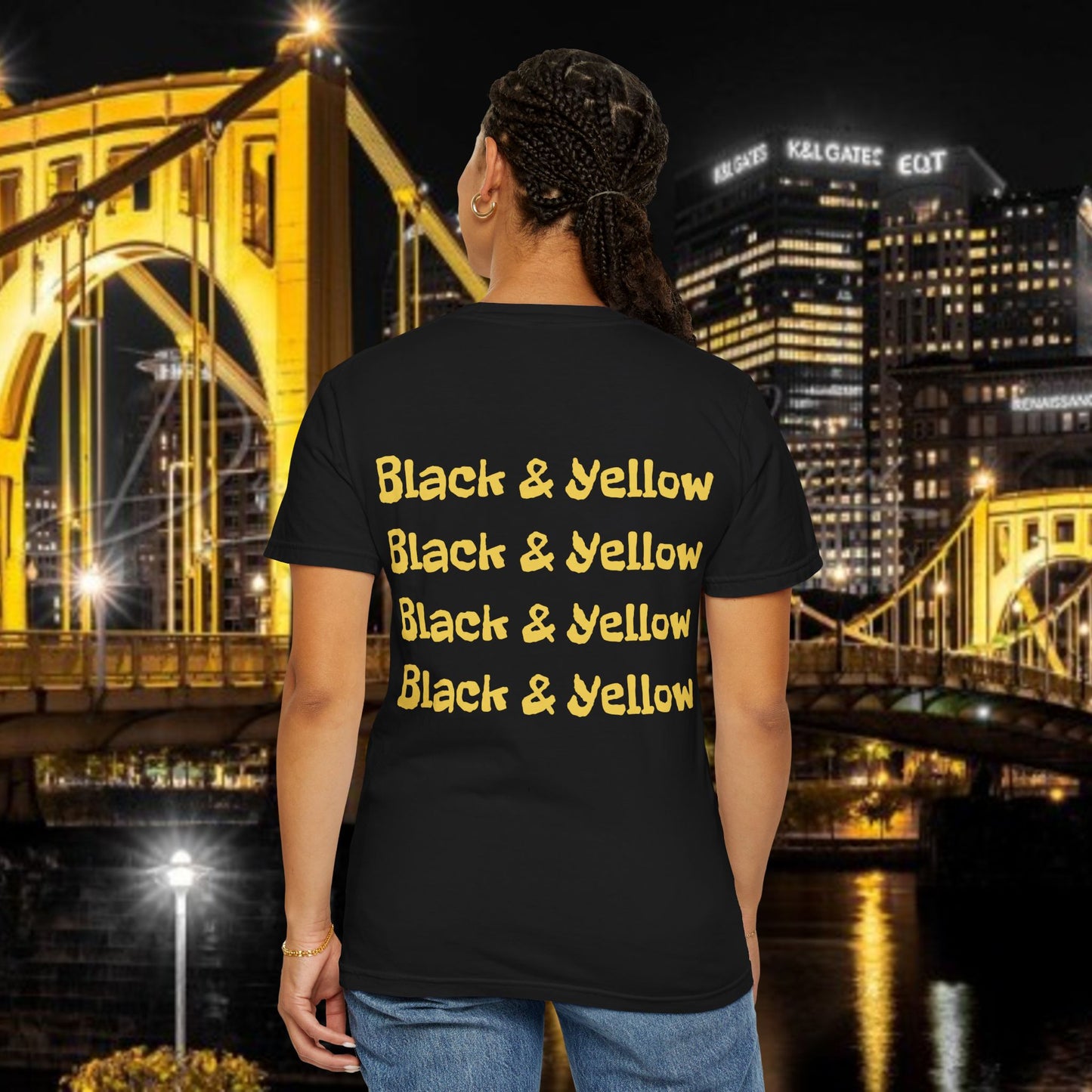 Pittsburgh Black & Yellow Vertical Tee