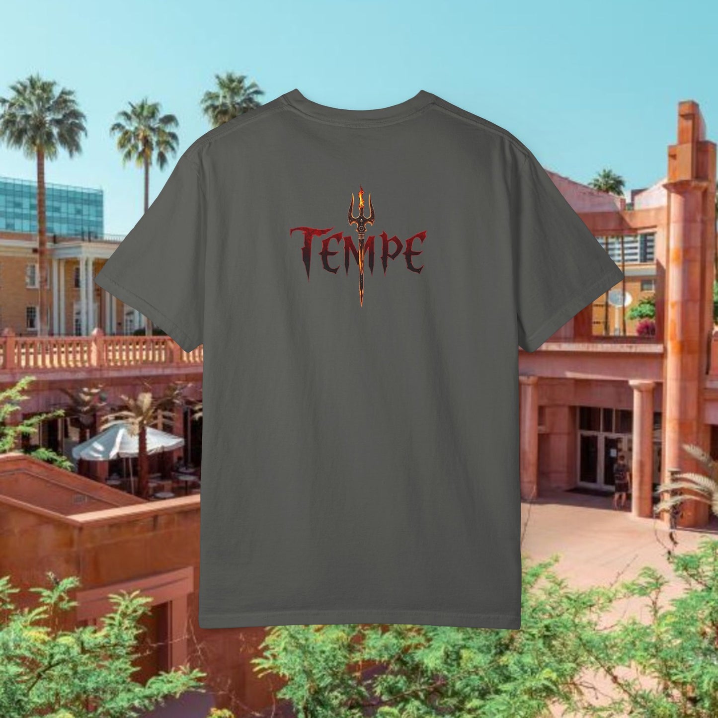 Tempe Trident Tee — 480 Vertical Number Front, Tempe Graphic Back