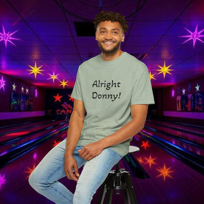 Vintage Garment-Dyed T‑Shirt — Minimal Retro Bowling Vibe, Lebowski Reference, Alright Donny