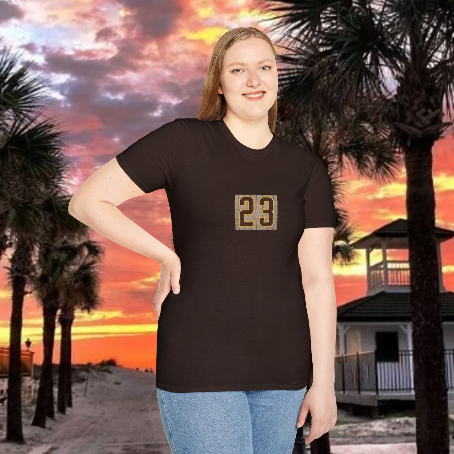 Baseball Stars Unisex Softstyle T-Shirt with Retro 23 Design, Casual Wear, Gift for Sports Lovers, Baseball Fans