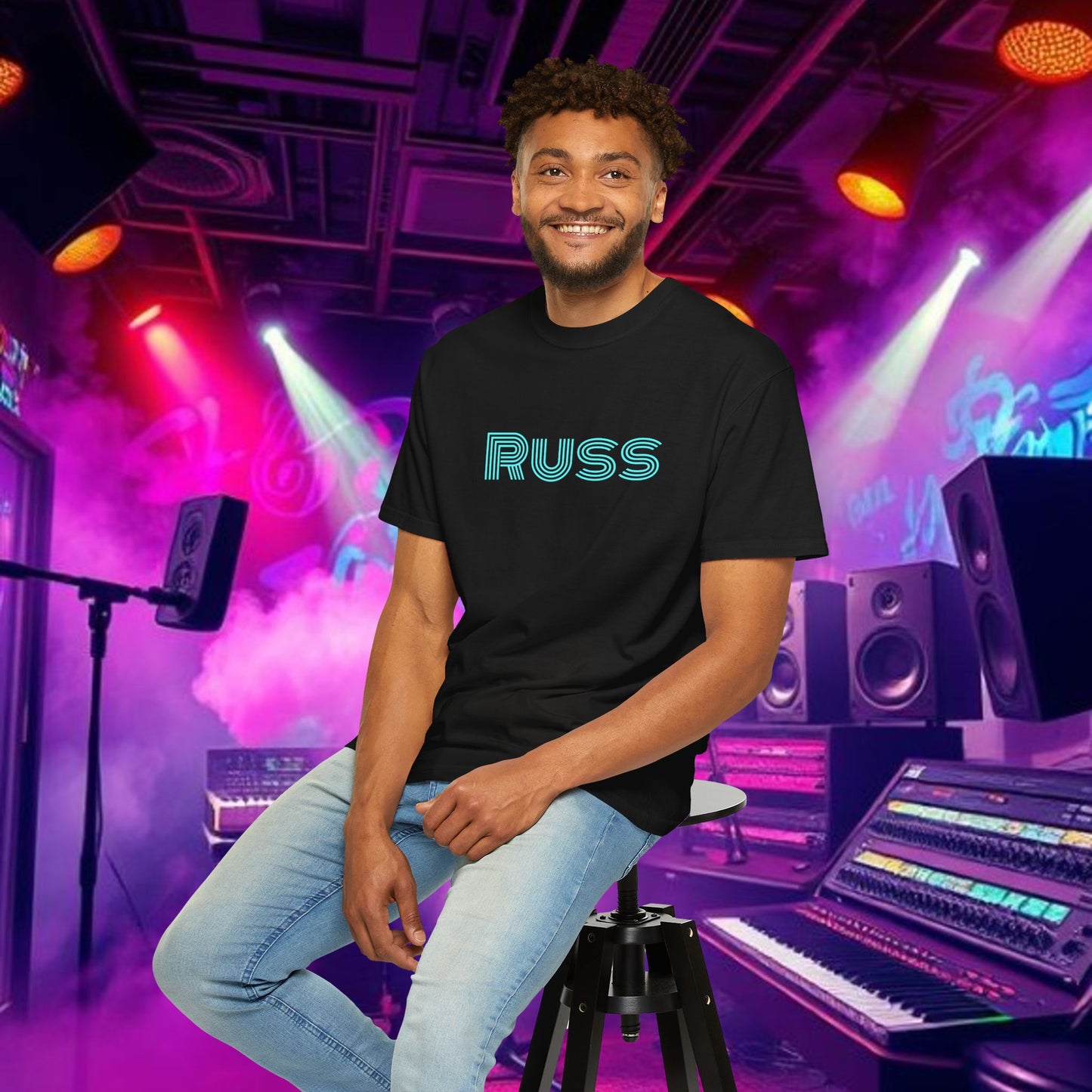 Russ Unisex T-Shirt with Retro Design, Hip-Hop Shirt, Casual Wear, Unique Style, Russ Apparel