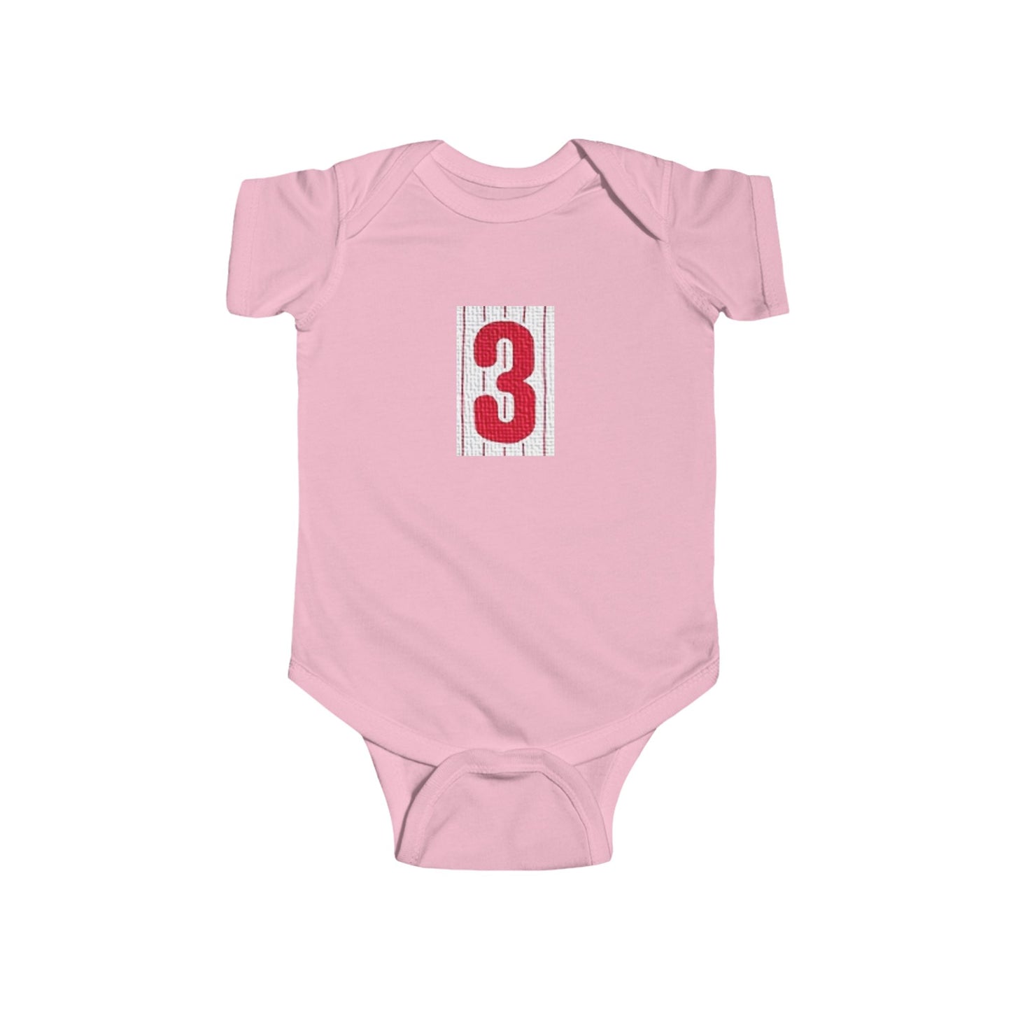 #3 Infant Bodysuit with Red Number 3, Baby Shower Gift, Milestone Outfit, Birthday Celebration, Newborn Clothing