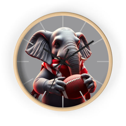 Playful Elephant Football Wall Clock, Unique Home Decor, Gift for Sports Lovers, Children's Room Decor, Fun Wall Art