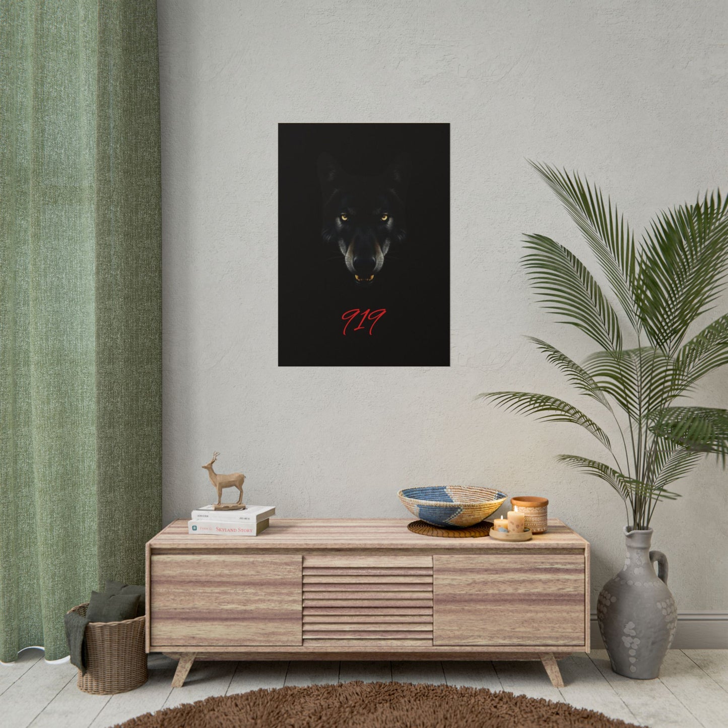 Wolfpack Art Poster, Wolf 901 Raleigh Poster, Gift for Die Hard Fans, Home Decor, 919 Design