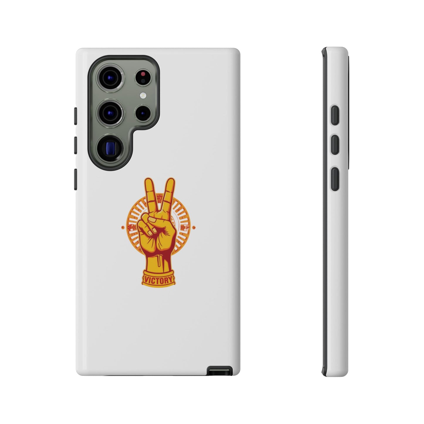 Victory Themed Stylish Phone Case - Tough Cases with Peace Sign Design, Customizable Phone Covers, Gift for Tojan Fans, Trendy Accessories