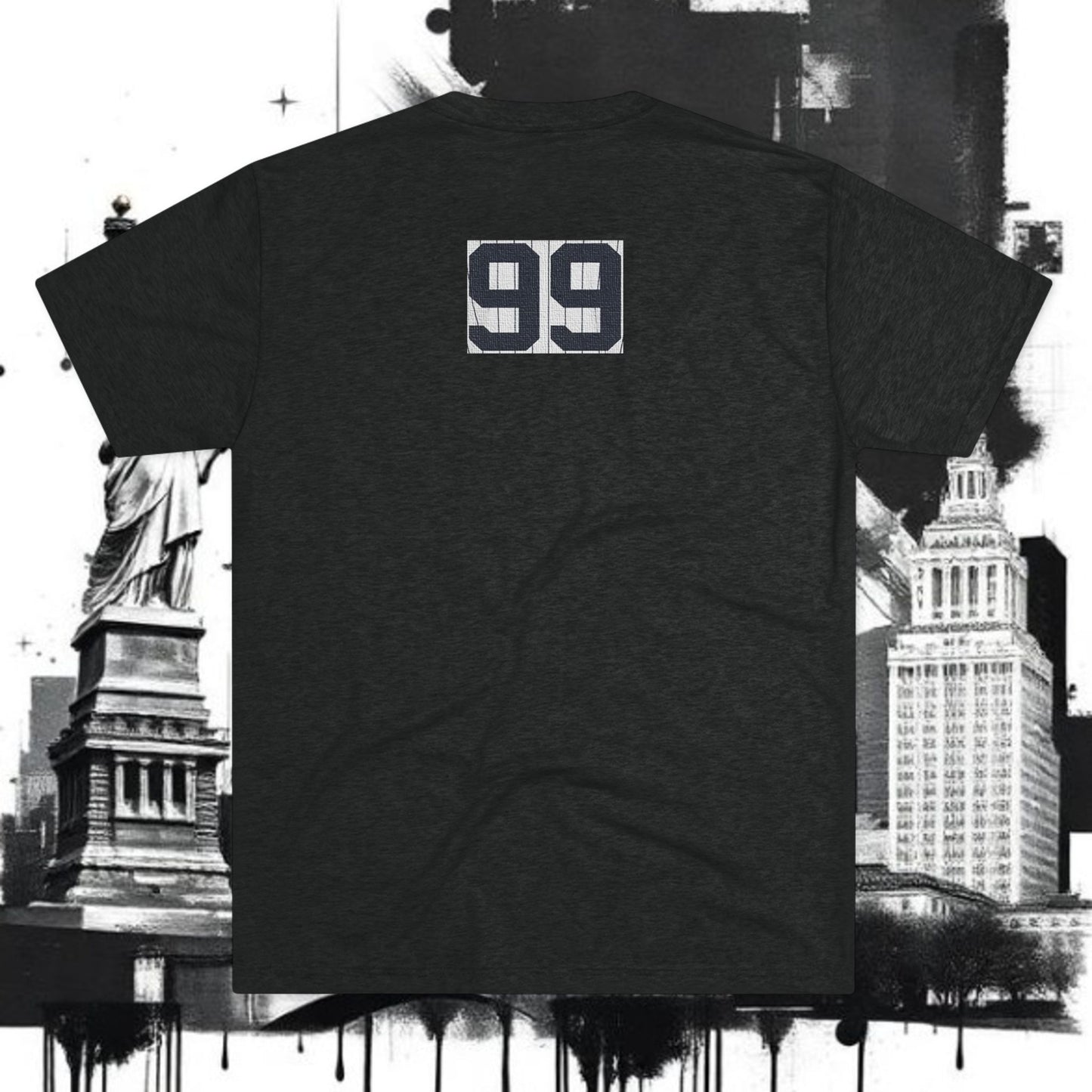Baseball Stars 99 Batter Tee — Athletic Player Silhouette T-Shirt with '99' Back Number, Tri-Blend
