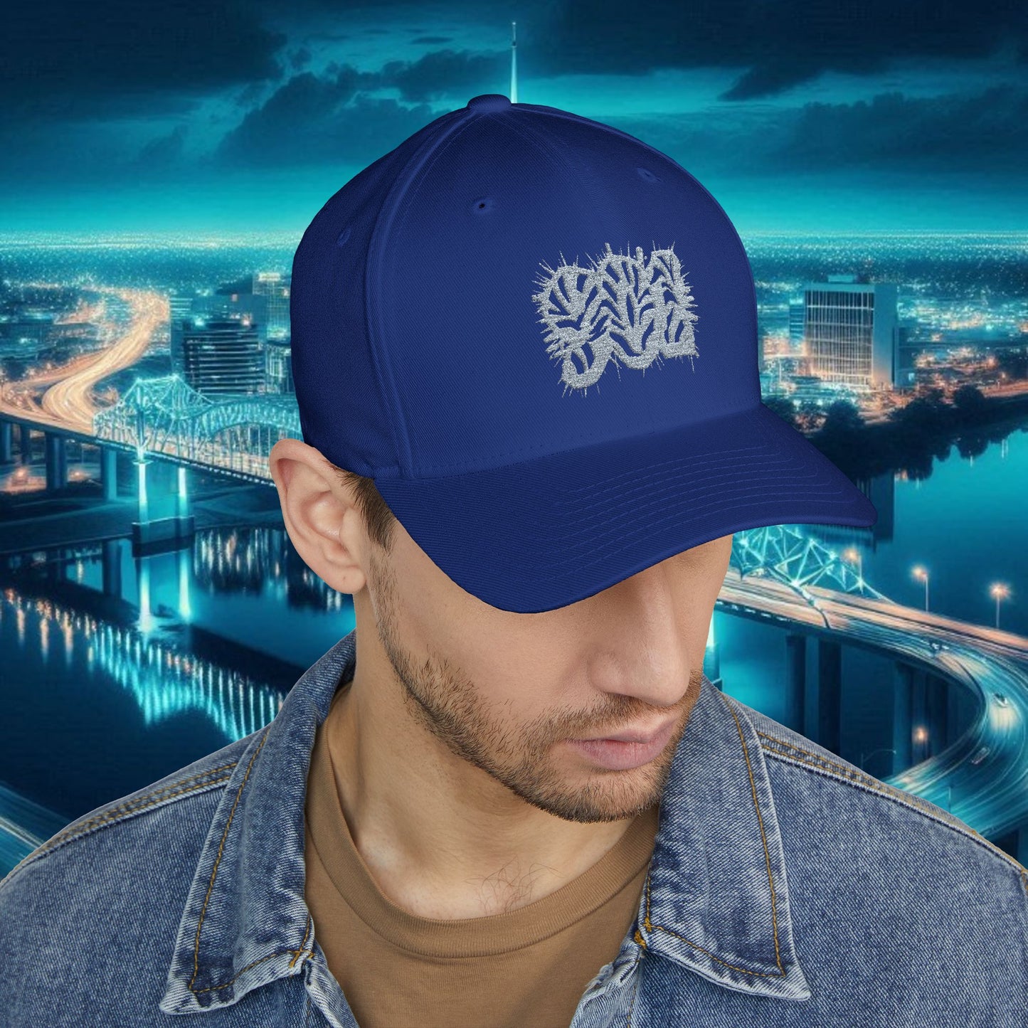 Memphis Inspired Embroidered Closure Cap, Stylish Baseball Hat, Gifts for Him/Her, Casual Attire, Tiger Events