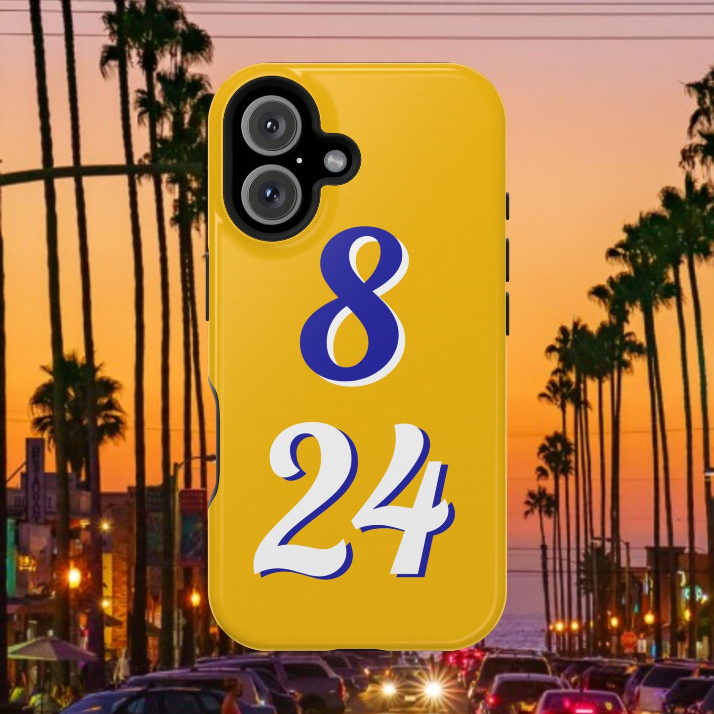 Vibrant Sports Phone Case, 8 24 Tribute, Impact-Resistant Case, Gift for Basketball Fans, Durable Phone Cover, Summer Vibe, Celebration