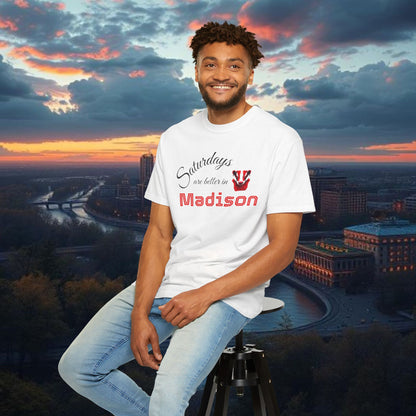 Madison Saturday T-Shirt | Perfect Gift for College Students, Casual Wear, Summer Outfits, Weekend Vibes, School Spirit Wear