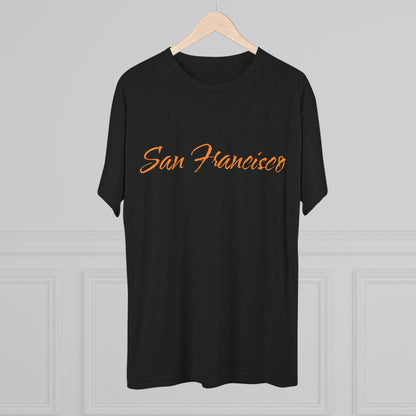 San Francisco Script Tee — Minimal City Skyline Graphic T‑Shirt, Perfect for Gameday, Tri-Blend