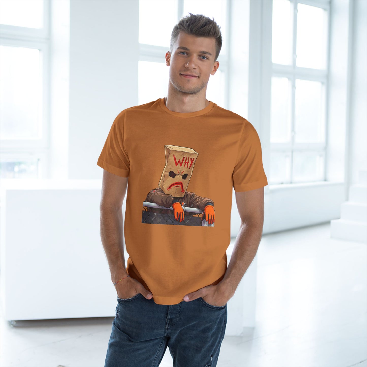 Why Bag Head T-Shirt — Funny Sad Paper Bag Face Tee