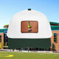Leather Patch Baseball Cap — Green Bird on Egg Design