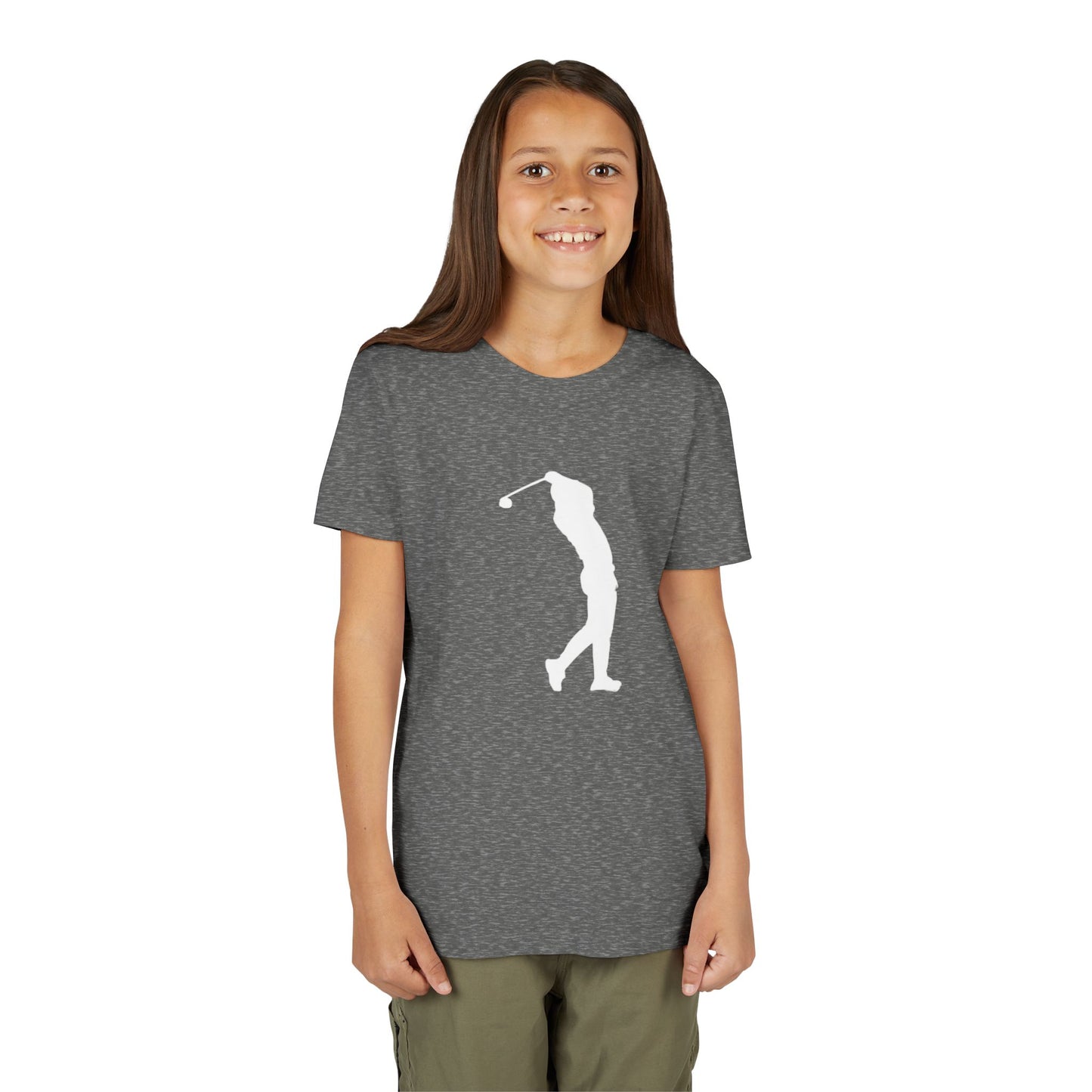Youth Golf T-Shirt — Silhouette Golfer Short Sleeve Tee