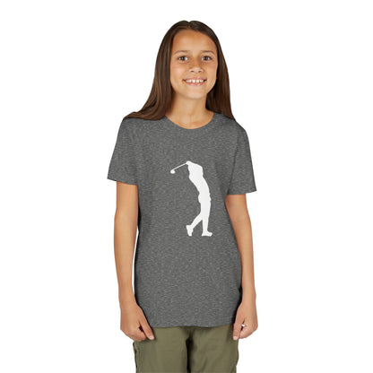 Youth Golf T-Shirt — Silhouette Golfer Short Sleeve Tee