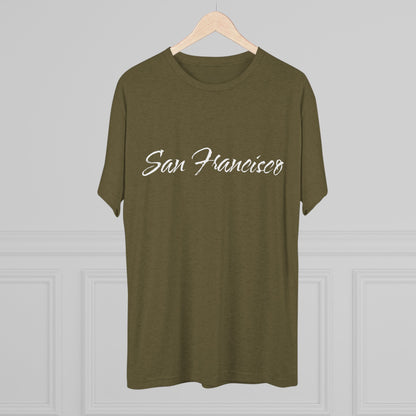 San Francisco Script Tee — Minimal City Skyline Graphic T‑Shirt, Perfect for Gameday, Tri-Blend