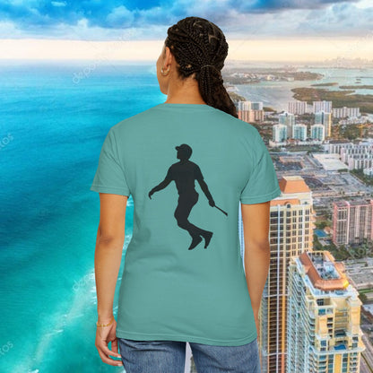 Legends Baseball Silhouette T-Shirt — Garment-Dyed Player Tee, Retro Baseball T-Shirt