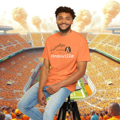 Knoxville Saturday Vibes T-Shirt, Unisex Tee, Game Day Apparel, Dog Lovers Gift, Orange Casual Top
