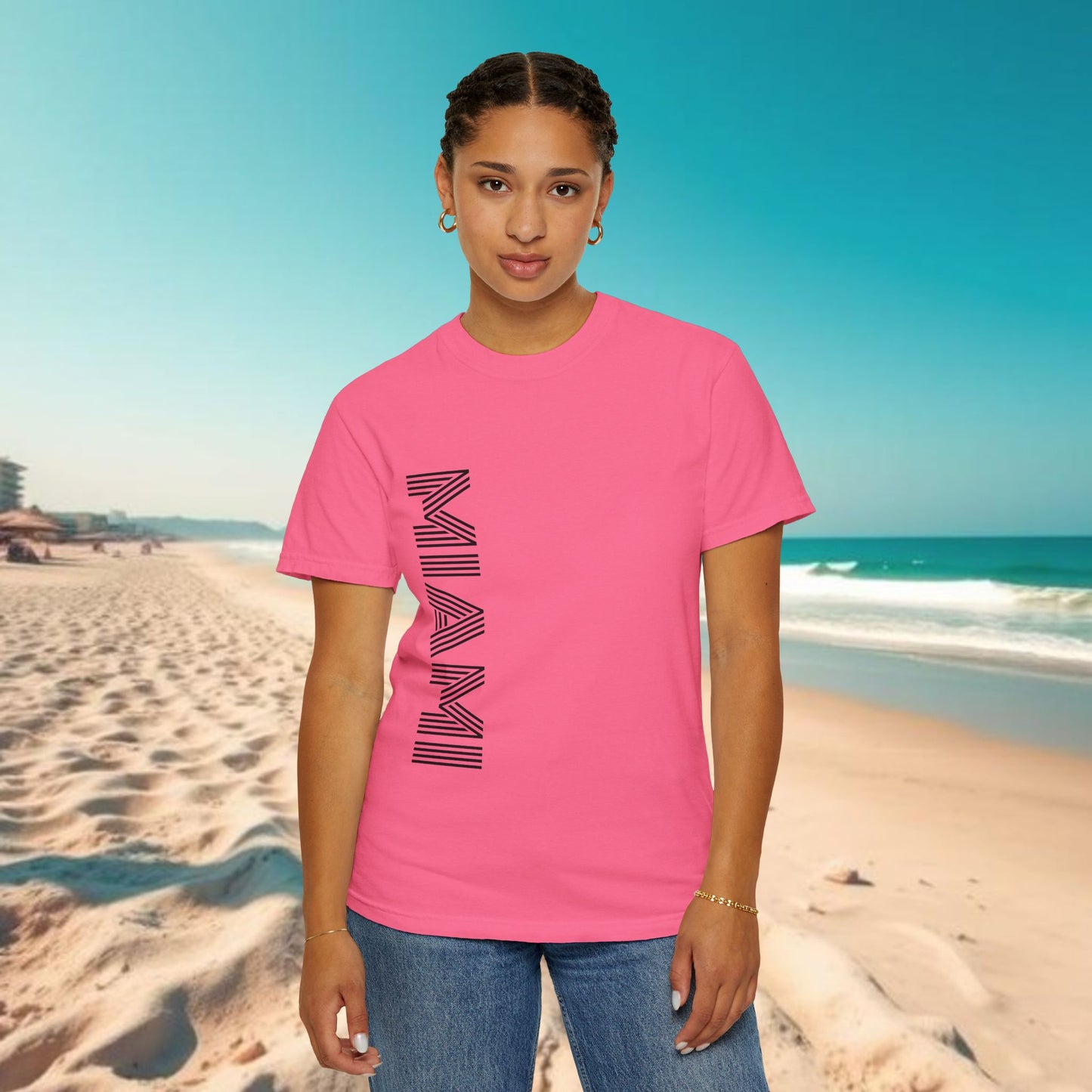 Miami Garment-Dyed T-Shirt - Vibrant Coastal Style, Unisex Summer Tee, Beachwear, Travel Souvenir, Gift for Miami Lovers