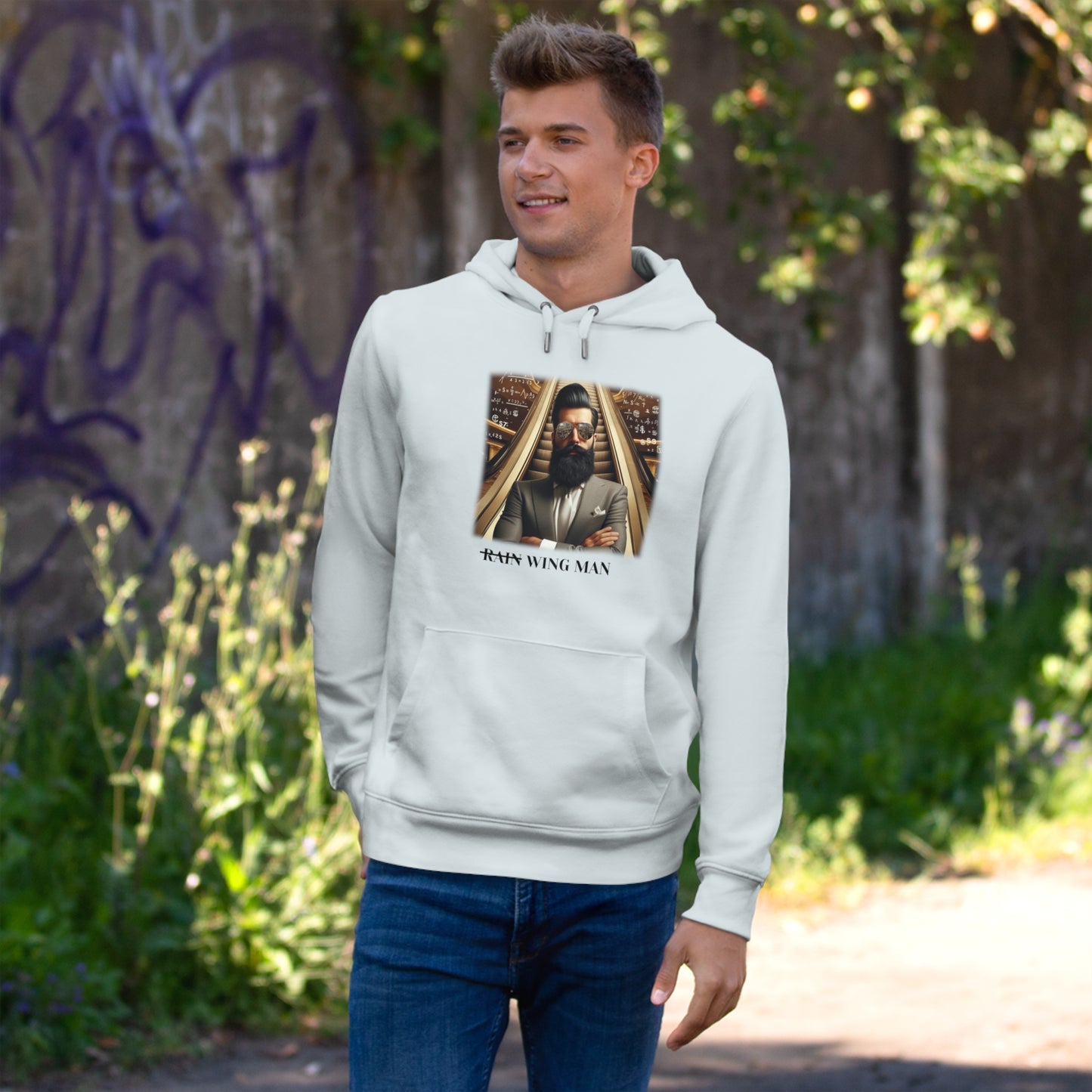 Wing Man Hooded Sweatshirt - Cozy Graphic Hoodie for King Vibe Lovers, Perfect for Casual Wear, Gifts, and Celebrations