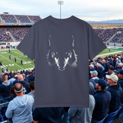 Reno Tee, Vertical Reno Logo and Subtle Wolf Graphic, Soft Style Shirt, Perfect style for Gameday