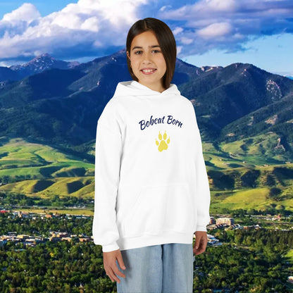 Bobcat Born Youth Hoodie, Cozy Sweatshirt for Kids, Great for School, Outdoor Adventures, Gifts, Sports Events