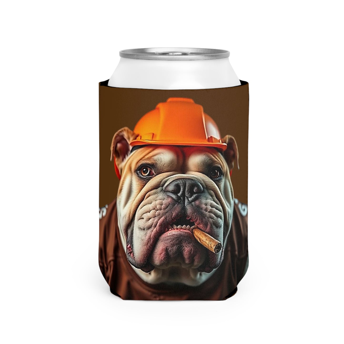 Fun Bulldog Can Cooler Sleeve - Perfect for BBQs, Tailgates, or Gifts! Beverage Insulator, Dog Lover Accessory, Funny Drink Holder