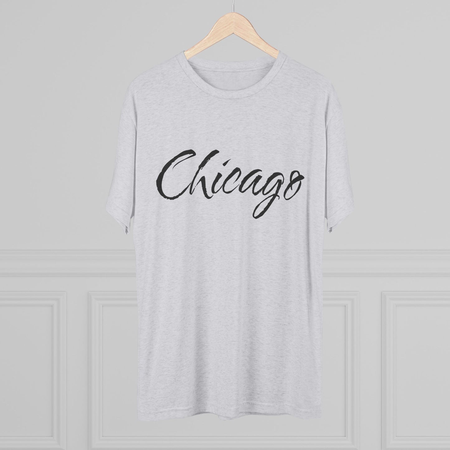 Chicago Script Tee – Handwritten City Shirt, Tr-Blend, Super Soft T-Shirt, Perfect for Gameday