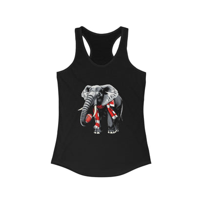 Elephant Graphic Women's Racerback Tank Top, Summer Yoga Apparel, Workout Shirt, Animal Lover Gift, Eco-Friendly Fashion