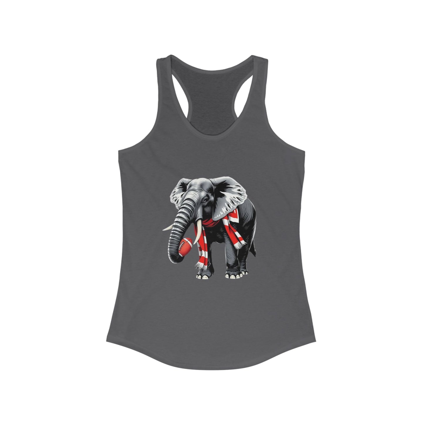 Elephant Graphic Women's Racerback Tank Top, Summer Yoga Apparel, Workout Shirt, Animal Lover Gift, Eco-Friendly Fashion