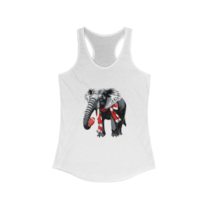 Elephant Graphic Women's Racerback Tank Top, Summer Yoga Apparel, Workout Shirt, Animal Lover Gift, Eco-Friendly Fashion