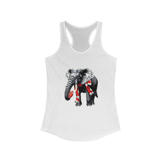 Elephant Graphic Women's Racerback Tank Top, Summer Yoga Apparel, Workout Shirt, Animal Lover Gift, Eco-Friendly Fashion