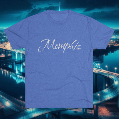 Memphis Script Tee — City Name Graphic T-Shirt, Tri-Blend Ultra Comfort, Perfect for a Night out or Gameday.