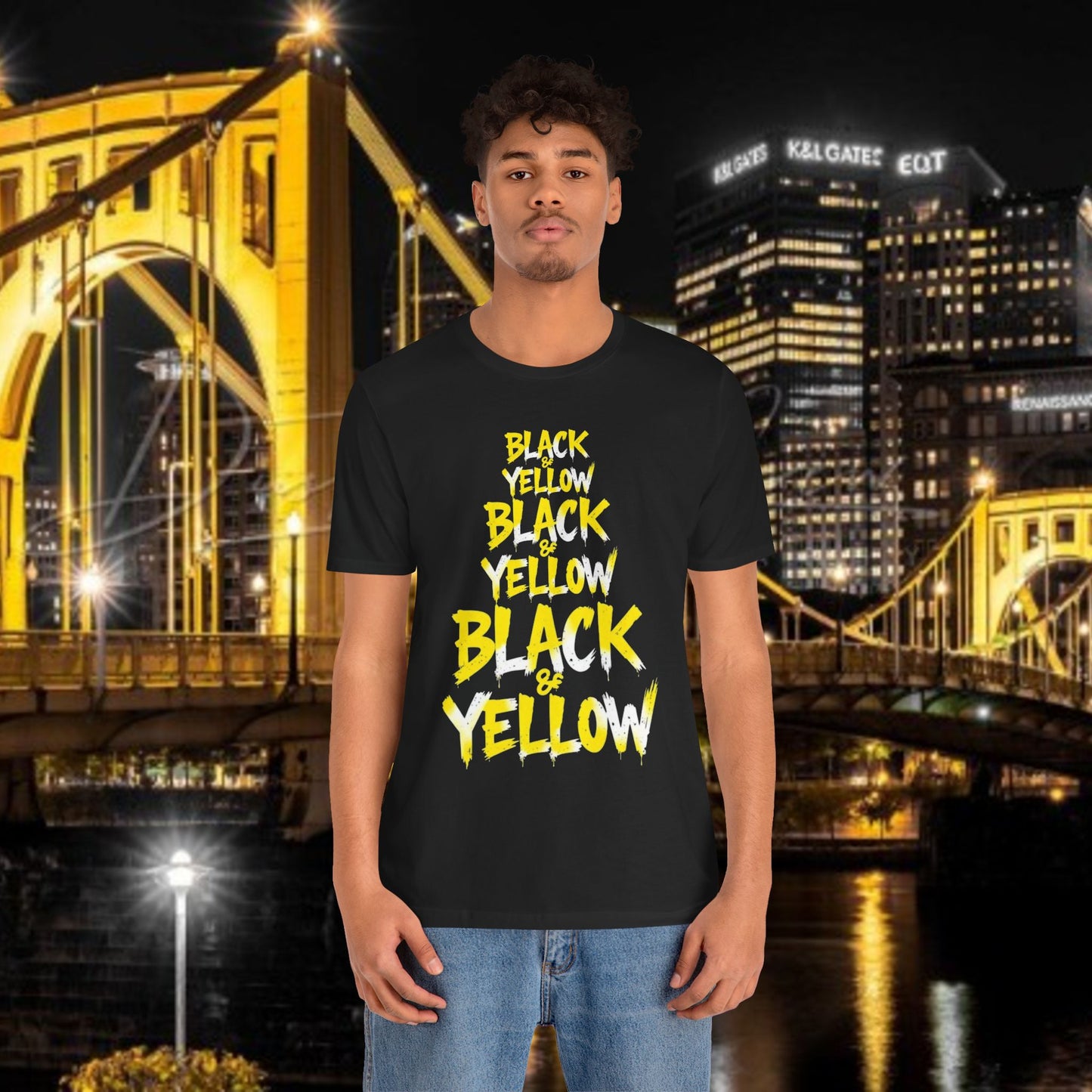 Black & Yellow Graphic Tee — Bold Pittsburgh Colors T-Shirt