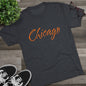 Chicago Script Tee – Handwritten City Shirt, Tr-Blend, Super Soft T-Shirt, Perfect for Gameday