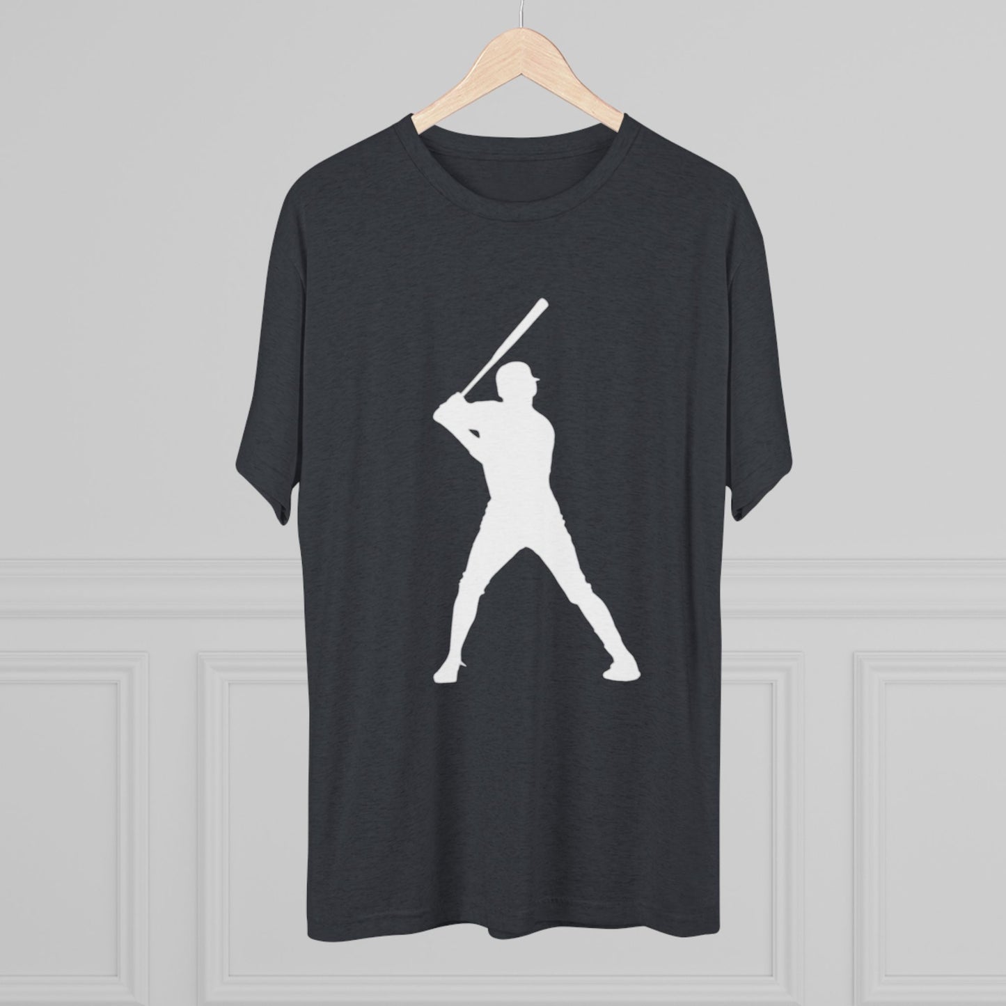 Baseball Stars 99 Batter Tee — Athletic Player Silhouette T-Shirt with '99' Back Number, Tri-Blend